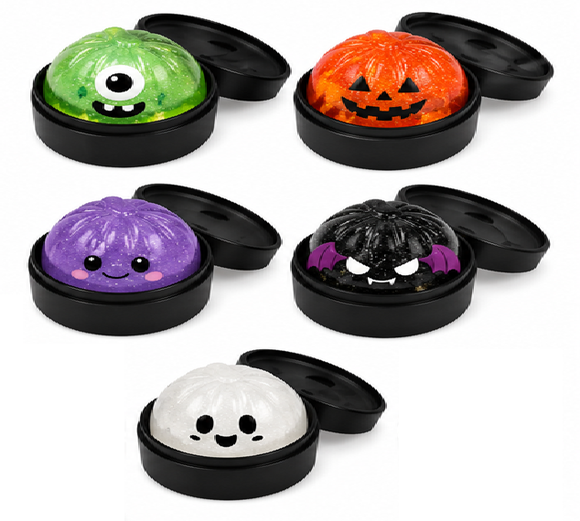 4" Halloween Glitter Jelly Dumpling - Black Steamer (Assorted)
