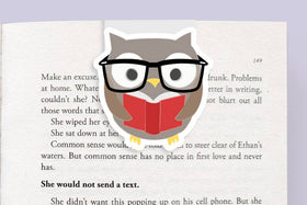 Owl Reading Jumbo Magnetic Bookmark