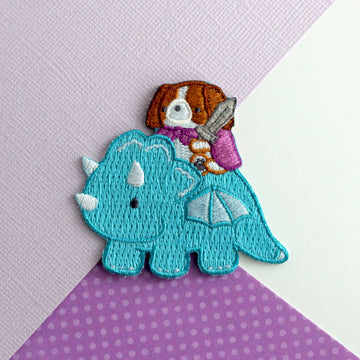 Cavalier King Charles Spaniel Dog on Dragon Iron On Patch