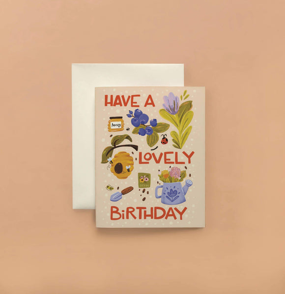 Lovely Birthday Garden - Illustrated Birthday Card