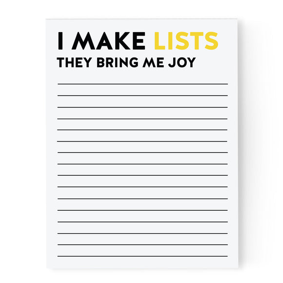 Lists Bring me Joy Notepad