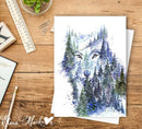 Young Wolf Watercolor Art Card-3