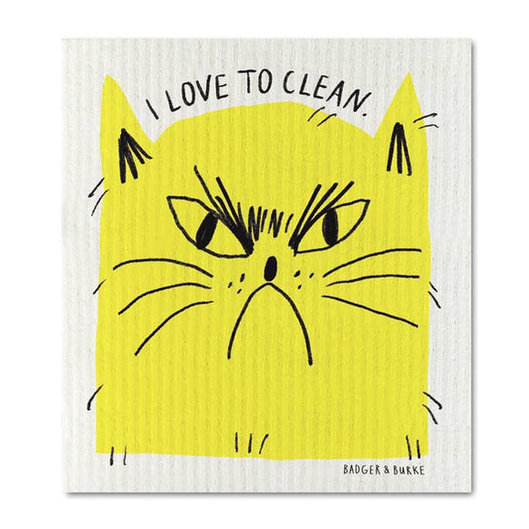 "I Love to Clean" Sponge Cloth / Reusable Paper Towel