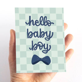 Bow Tie New Baby Boy Card - 0