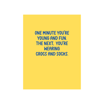 Crocs And Socks Birthday Card