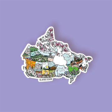 Canada Illustrated Map Vinyl Sticker - 0