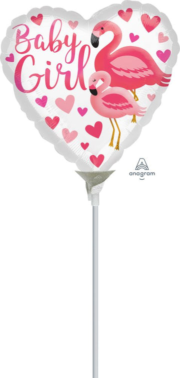 Flamingo Baby Girl - Air Balloon on a Stick