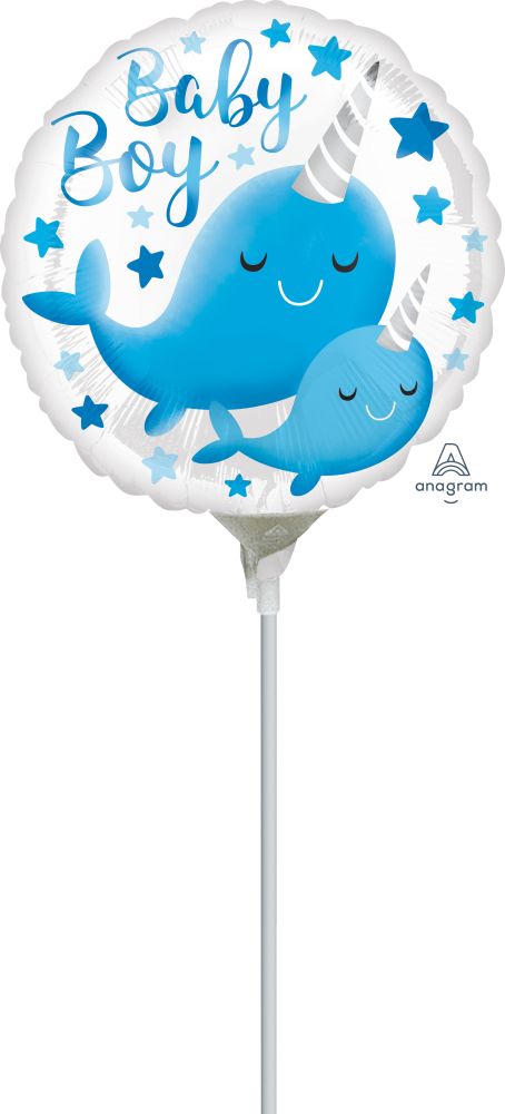 Narwhal Baby Boy - Air Balloon on a Stick