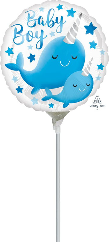 Narwhal Baby Boy - Air Balloon on a Stick