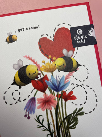 Greeting Card - Get A Room, Bees - 0
