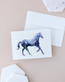 Night Stallion Horse Watercolor Art Card-2