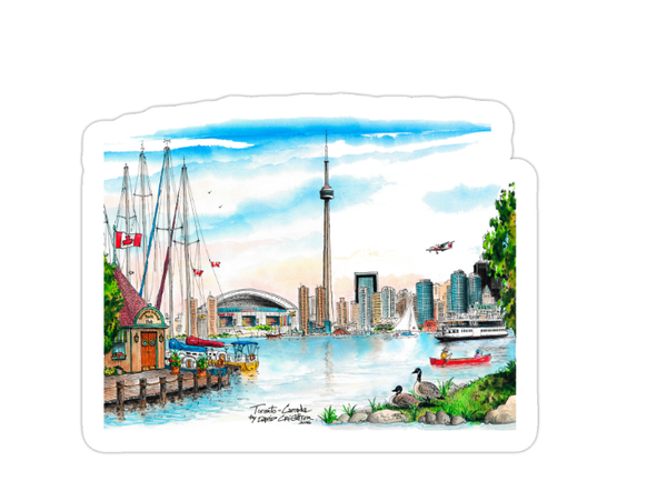 Toronto Island Skyline Sticker