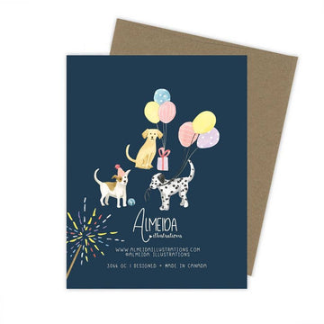 Party Dog Cake Birthday Card - 0