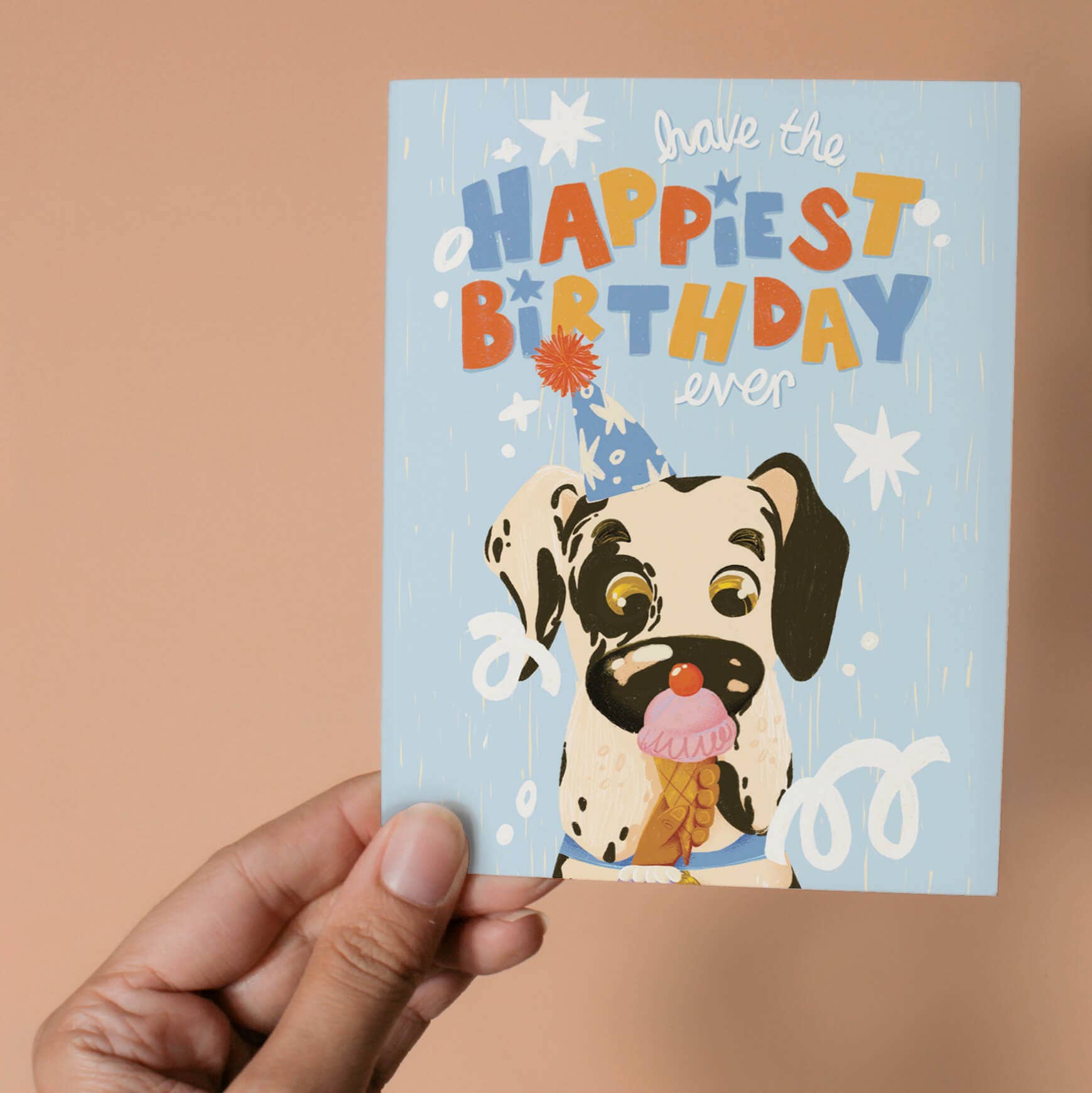 Happiest Birthday Dog - Illustrated Birthday Card - 0