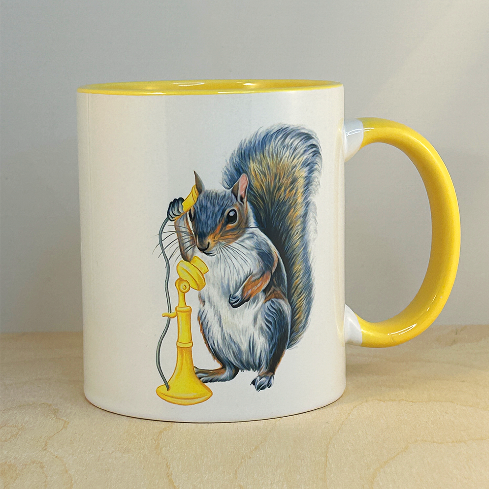 Squirrel on the Phone Mug