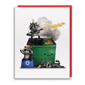 Greeting Card - Dumpster Fire Raccoons