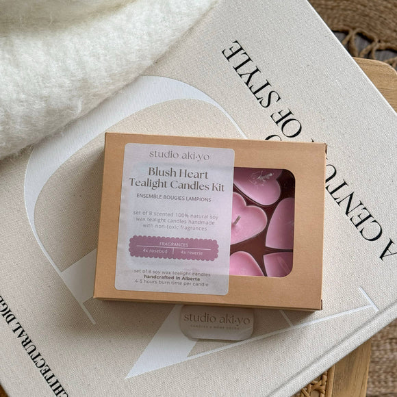 Blush Heart Tealight Candle Set