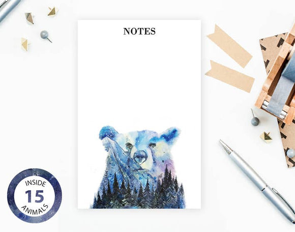Notepad - 15 Animals Notes Blank Pad