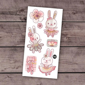 Ballerina Bunnies - Temporary Tattoos