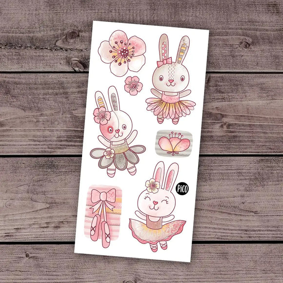 Ballerina Bunnies - Temporary Tattoos