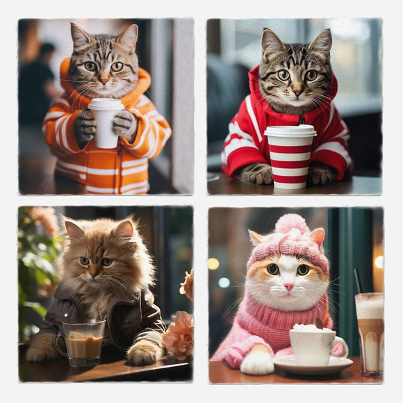 Cozy Cats With Coffee