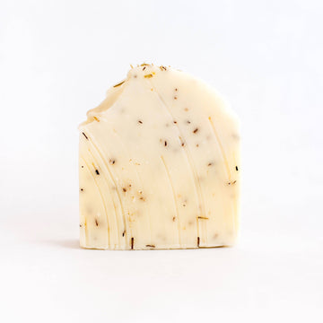 Lemon and Rosemary Soap Bar - Handmade lemon and rosemary soap bar with natural herb flecks, unique Canadian gift.
