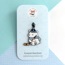 Polar Bear Playing Hockey Enamel Keychain - Toronto Leafs-2