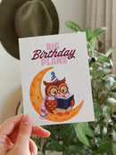 Big Birthday Plans - Night Reader Owl Bookish Card-2