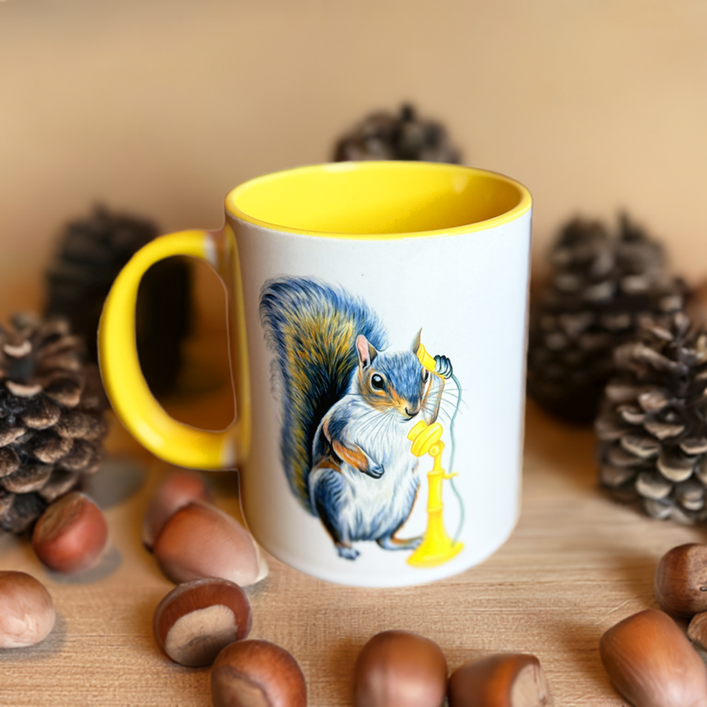 Squirrel on the Phone Mug