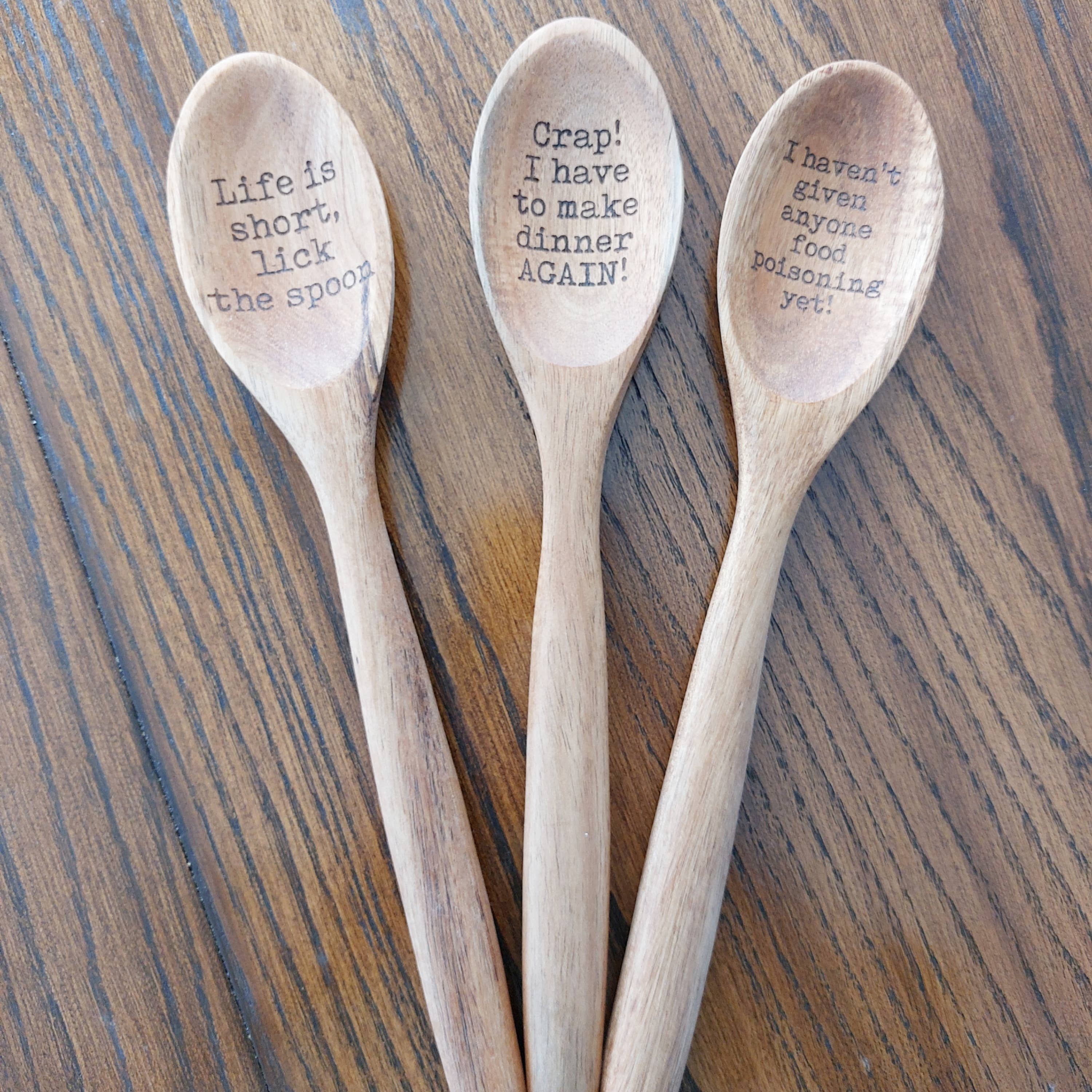 Funny Humor Laser Engraved Wooden Spoon