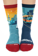 Mismatched CN Tower & Streetcar Crew Socks-2