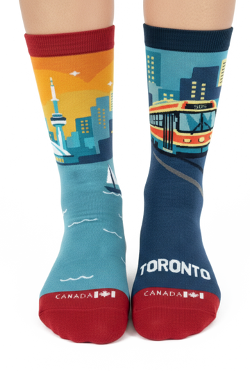 Mismatched CN Tower & Streetcar Crew Socks - 0