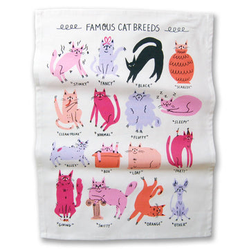 "Famous Cat Breeds" Tea Towel - 0