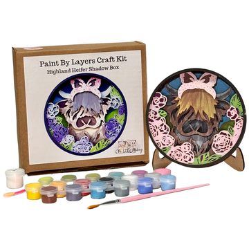 Highland Heifer Shadow Box Kit