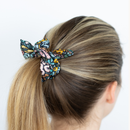 Black Floral Satin Scrunchie-2