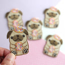 Donut Pug Embroidered Patch-3