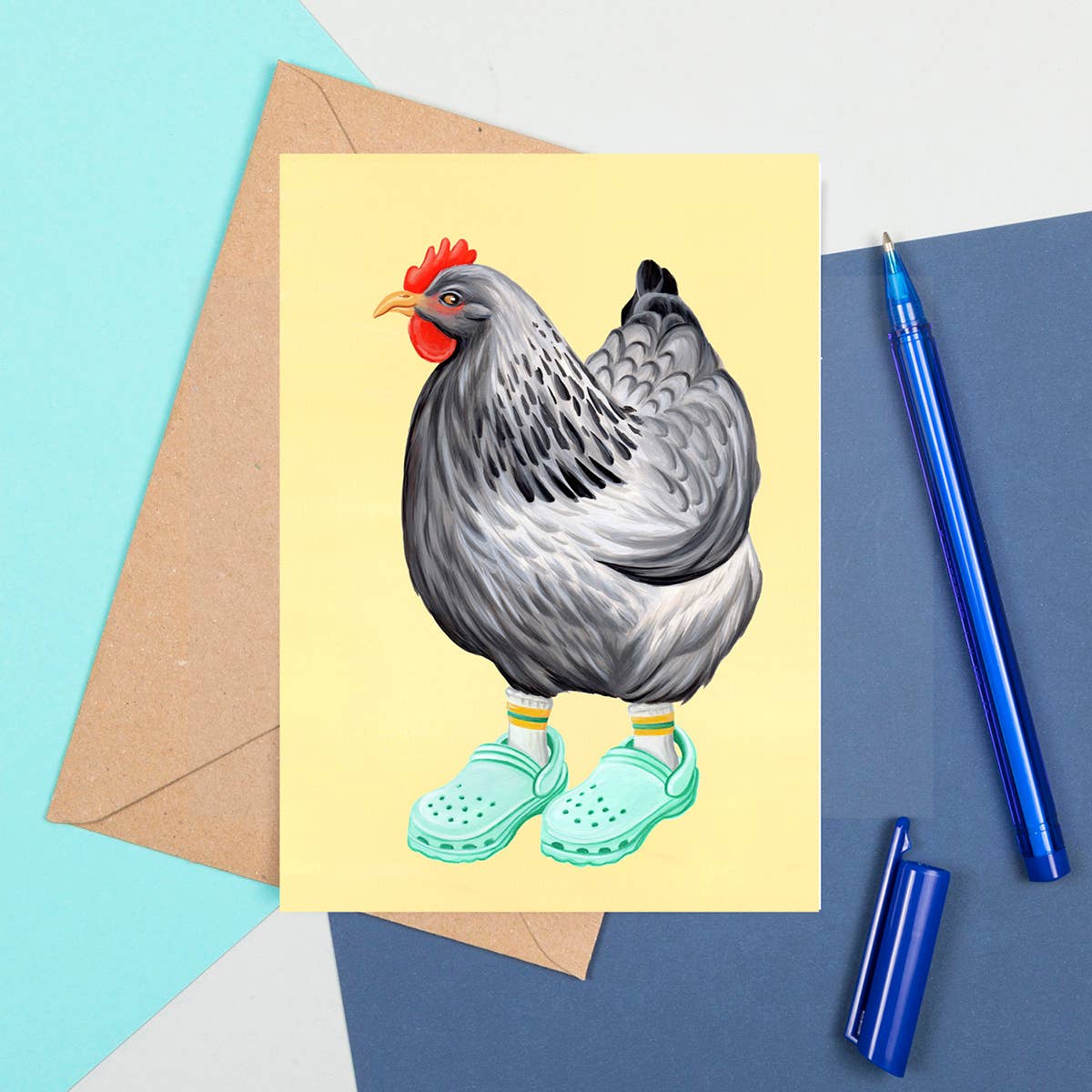 Hen Wearing Crocs Card - 0