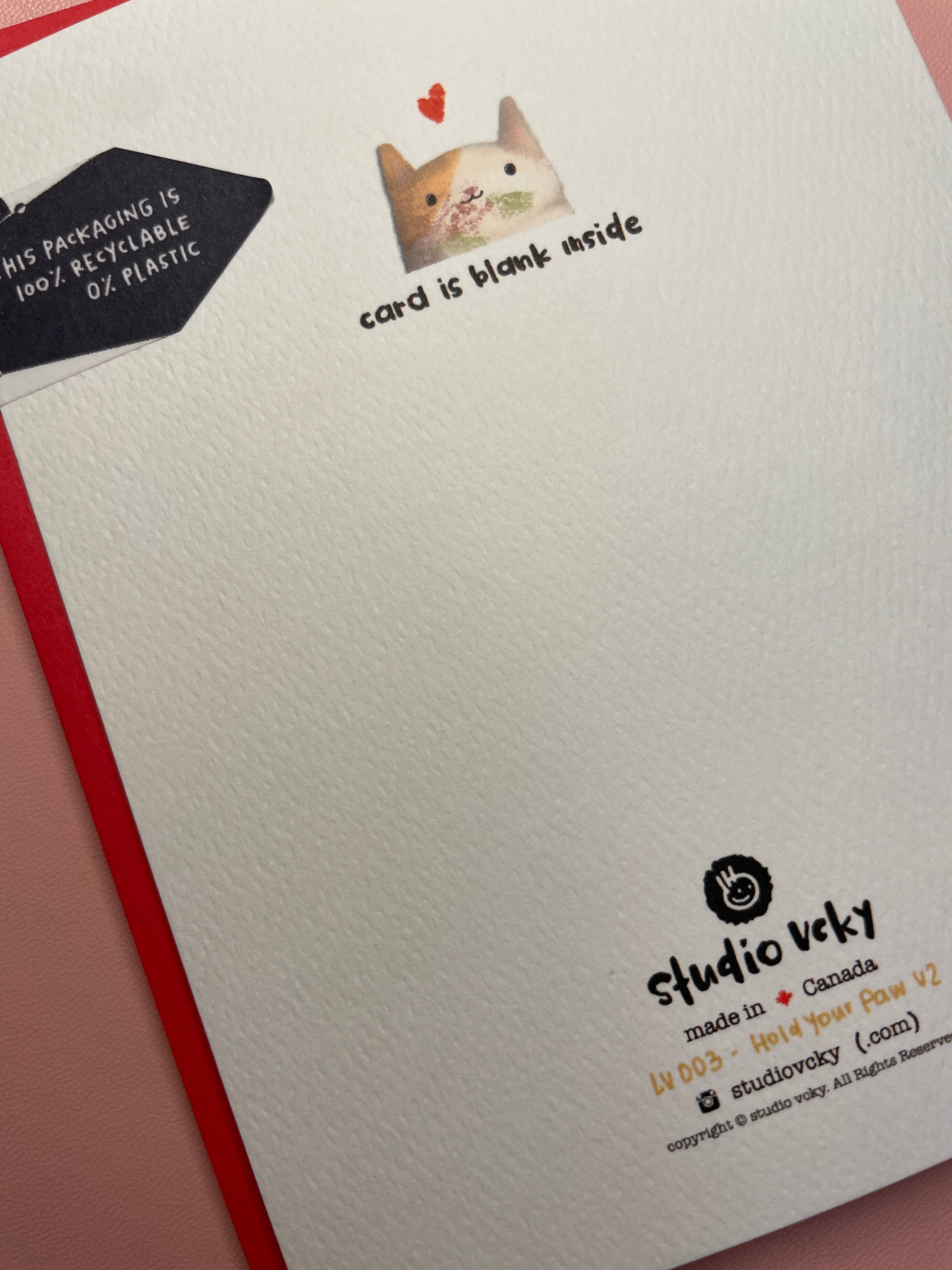 Greeting Card - Cats Hold Paws