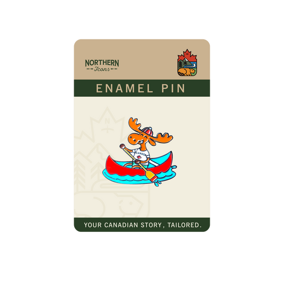 Canoeing Moose Enamel Pin