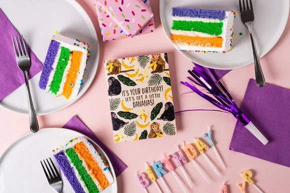 It's Your Birthday! Let's Get A Little Bananas - Greeting Card
