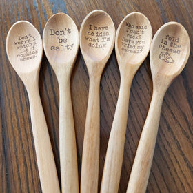 Domestic AF - Laser Engraved wooden Spoon Funny Gift - 0