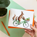 Rabbit Family on a Bicycle Card-4