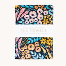Pack of 2 Black Floral Tea Towels-1