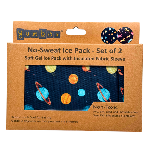Gel Ice Packs in Fabric Sleeves 2-Pack - Space & Unicorns