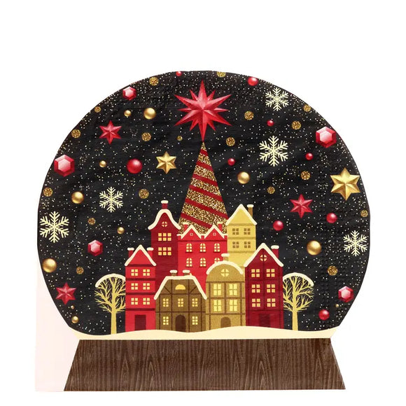 Christmas Snow Globe Pack of 12, 3-Ply Paper Party Napkins