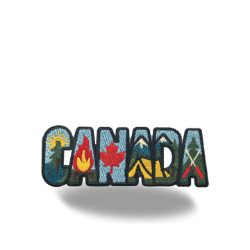 Canada Letter Camping Nature Canoe Mountain Maple Leaf Embroidered Iron-On Patch