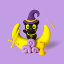 Halloween Cat Clay Crafting Kit-2