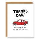Thanks Dad Car Insurance Funny Card-1