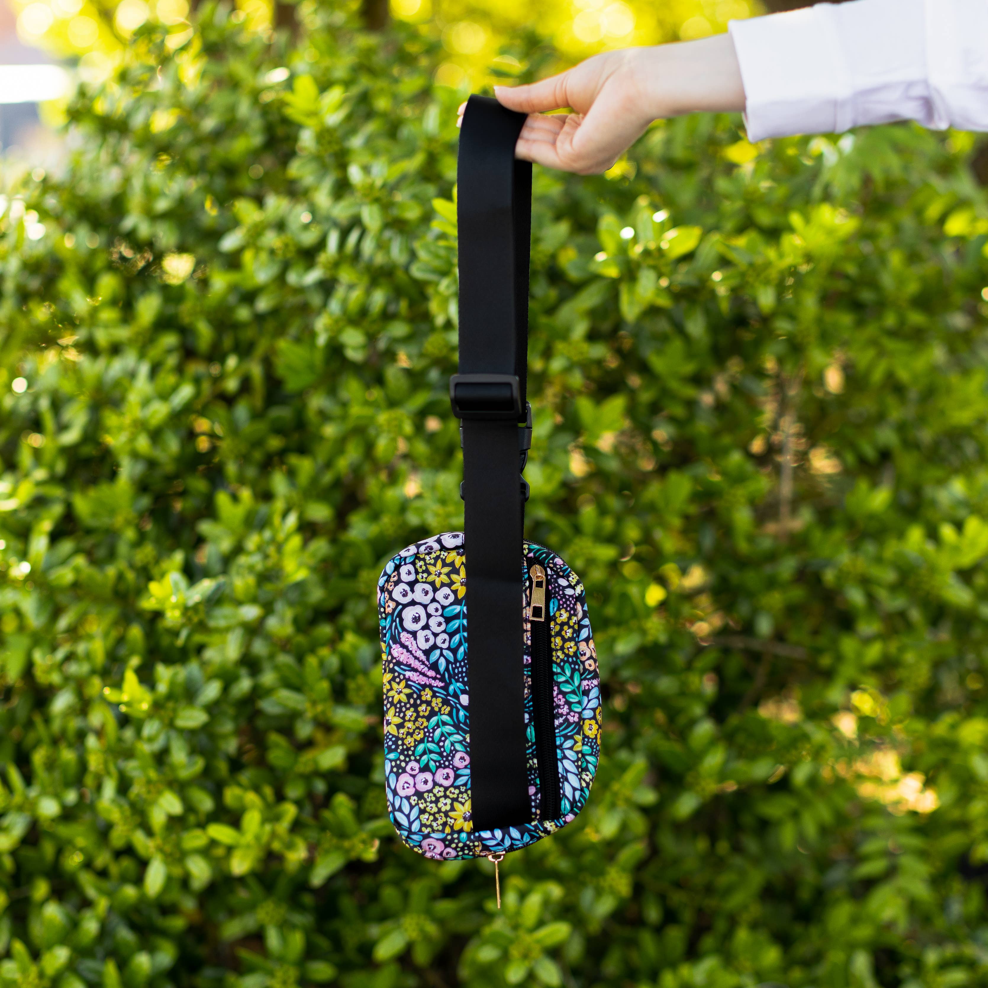 Black Floral Belt Bag - 0