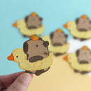 Capybara in Duck Floatie Embroidered Iron-On Patch-3